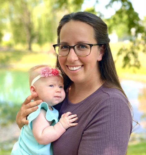 Dr. Ashley Lederman with 3-months old Lizzie
